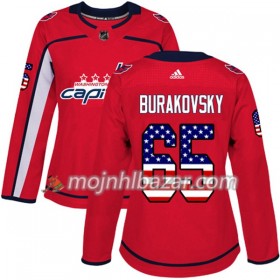 Dresovi Washington Capitals Andre Burakovsky 65 Adidas 2017-2018 Crvena USA Flag Fashion Authentic - Ženska